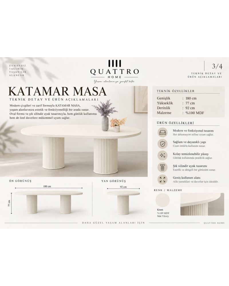 KATAMAR YEMEK MASASI-  %100 MDF
