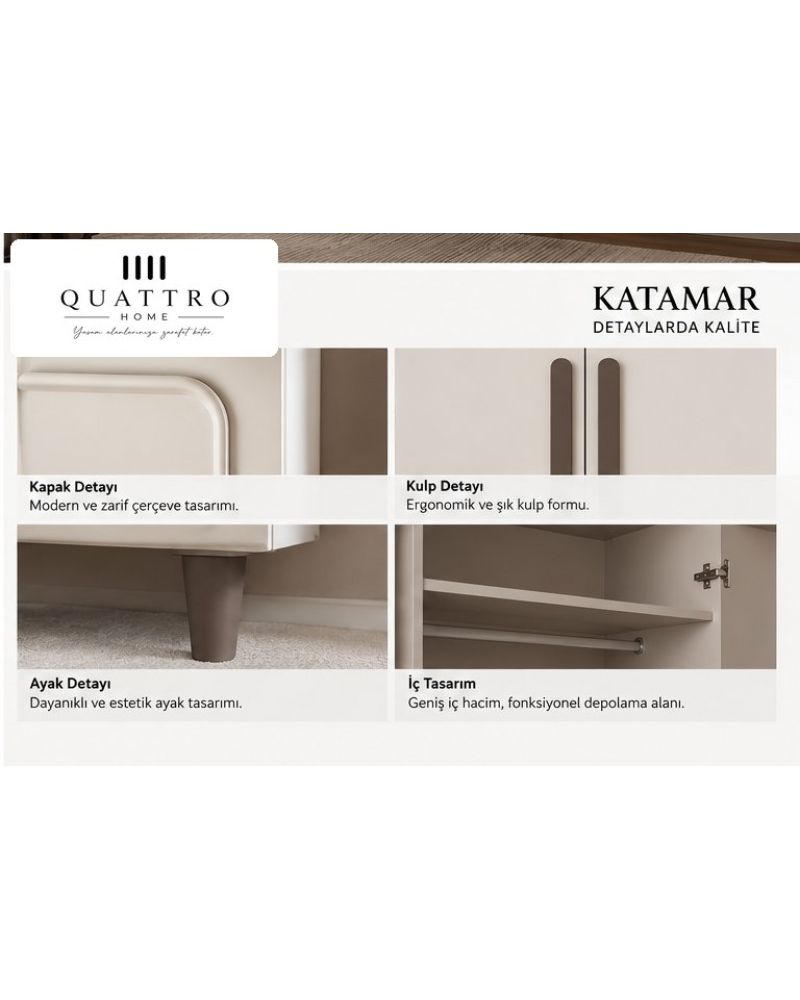 KATAMAR 2 KAPAKLI DOLAP-Genişlik: 80 cm Yükseklik: 208 cm Derinlik: 54 cm-%100 MDF
