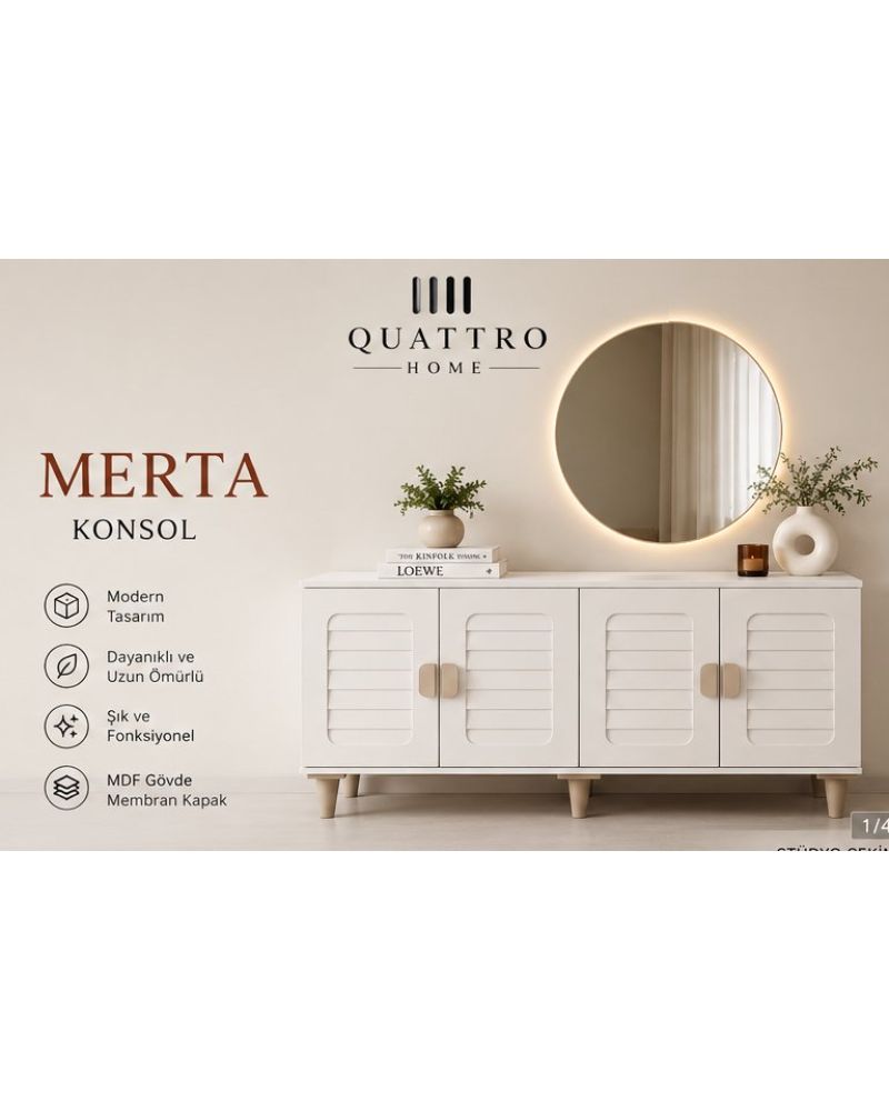 MERTA KONSOL -Genişlik: 160 cm Yükseklik: 80 cm Derinlik: 41 cm %100 MDF