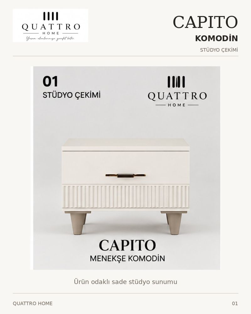 CAPITO KOMODİN - Genişlik 55 cm × Yükseklik 42 cm × Derinlik 41 cm-%100 MDF