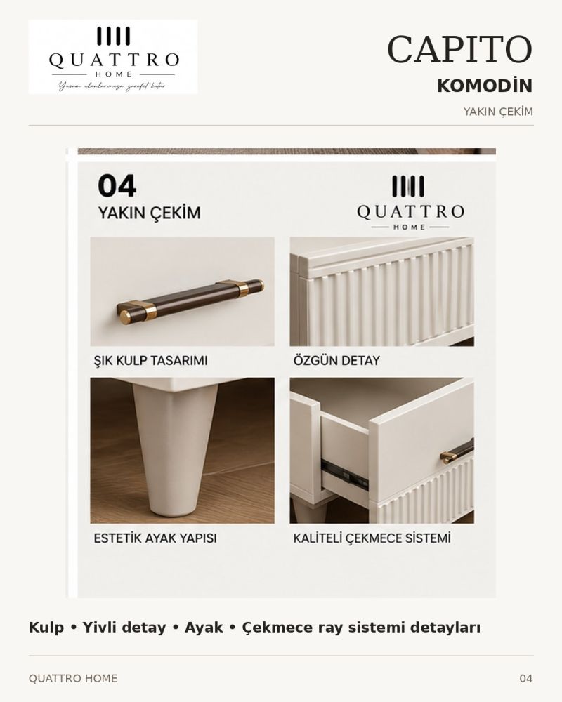 CAPITO KOMODİN - Genişlik 55 cm × Yükseklik 42 cm × Derinlik 41 cm-%100 MDF