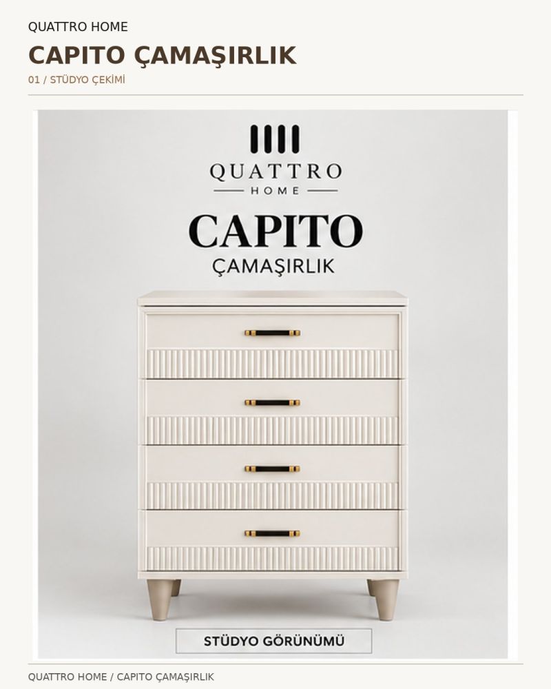 CAPITO ÇAMAŞIRLIK ŞİFONYER-Genişlik 80 cm × Yükseklik 100 cm × Derinlik 41 cm-%100 MDF