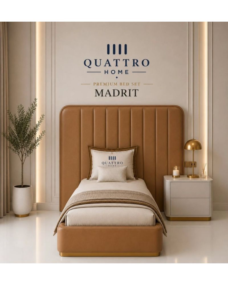 Madrit Premium Tek Kişilik Döşemeli Baza Başlık Seti