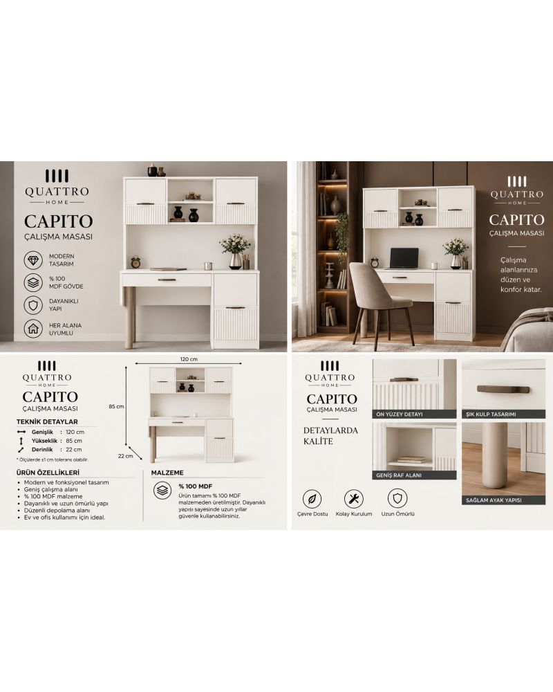 CAPITO ÇALIŞMA MASASI ÜNİTESİ -% 100 MDF