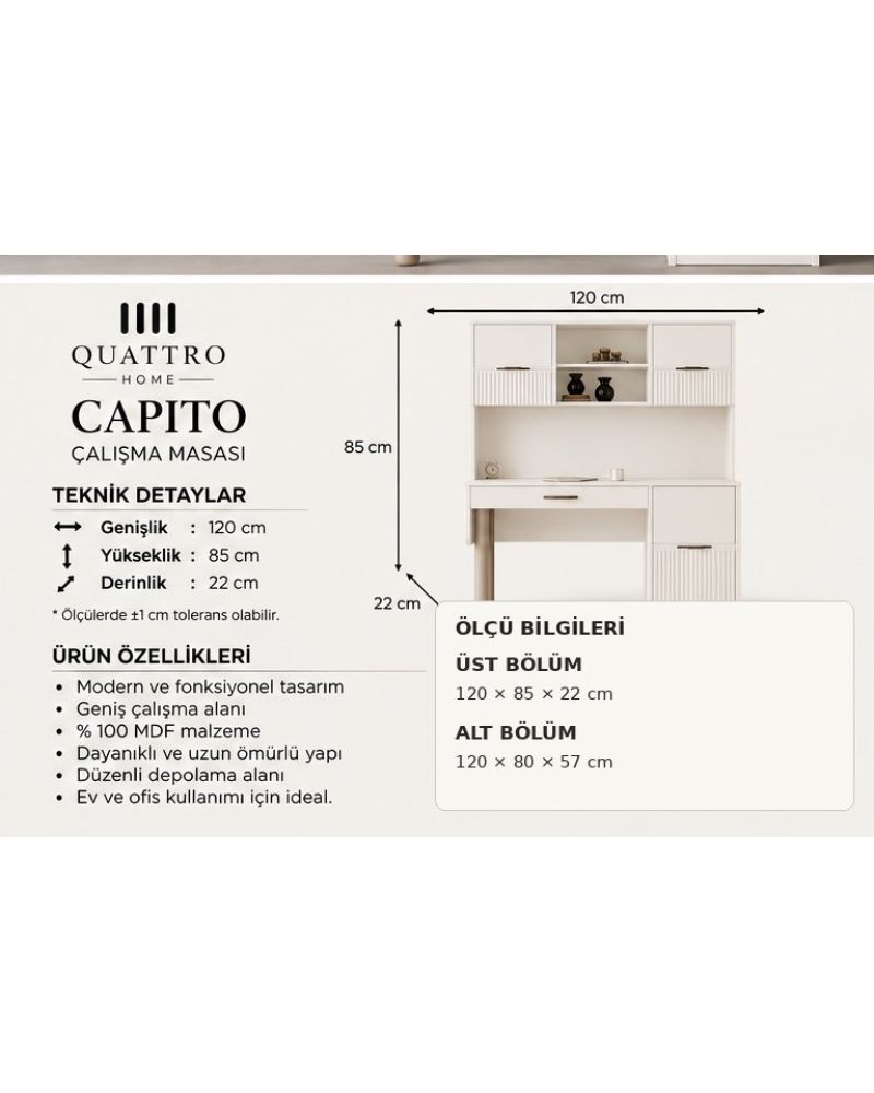 CAPITO ÇALIŞMA MASASI ÜNİTESİ -% 100 MDF