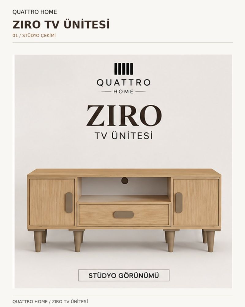 Meşe Görünümlü Modern TV Ünitesi - Genişlik: 160 cm Yükseklik: 66 cm Derinlik: 41 cm-%100 MDF