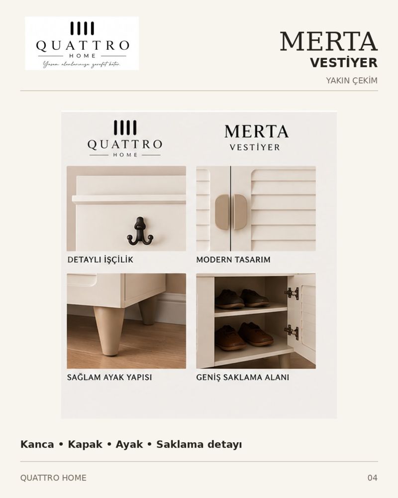 MERTA PORTMANTO VESTİYER-% 100 MDF-Genişlik: 80 cm Yükseklik: 208 cm Derinlik: 37 cm