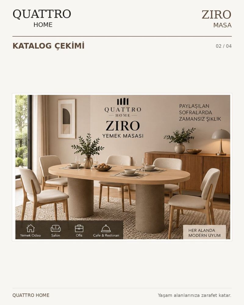 Oval Formlu Modern Yemek Masası -Genişlik 180 cm, yükseklik 77 cm ve derinlik 92 cm-%100 MDF