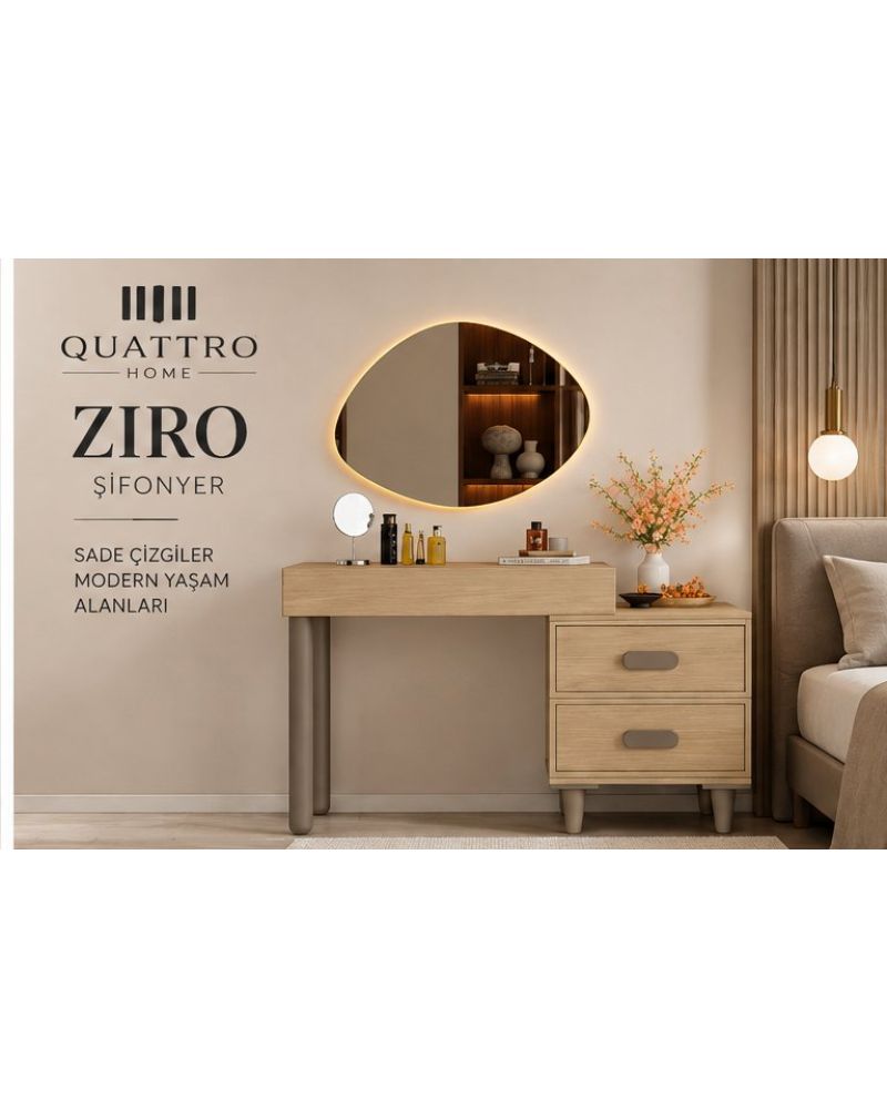 ZIRO MAKYAJ MASASI-Genişlik 120 cm, yükseklik 80 cm, derinlik 41 cm-%100 MDF