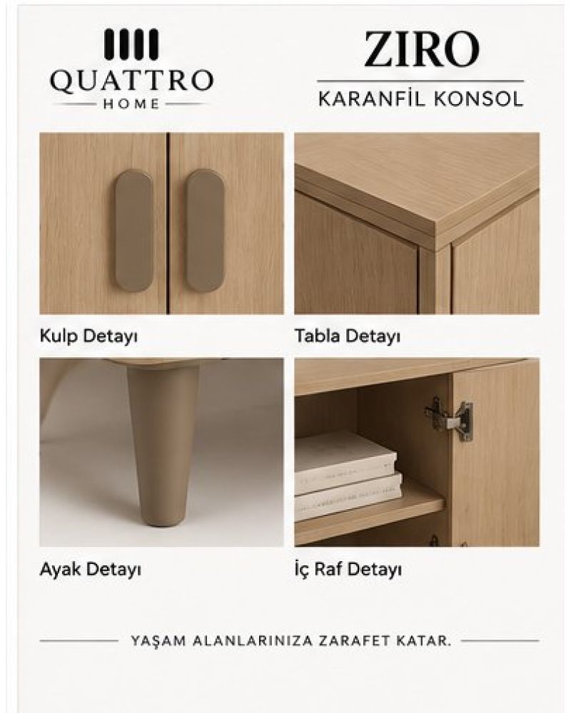 ZIRO KONSOL DOLAP-Genişlik 160 cm, yükseklik 80 cm, derinlik 41 cm.--%100 MDF