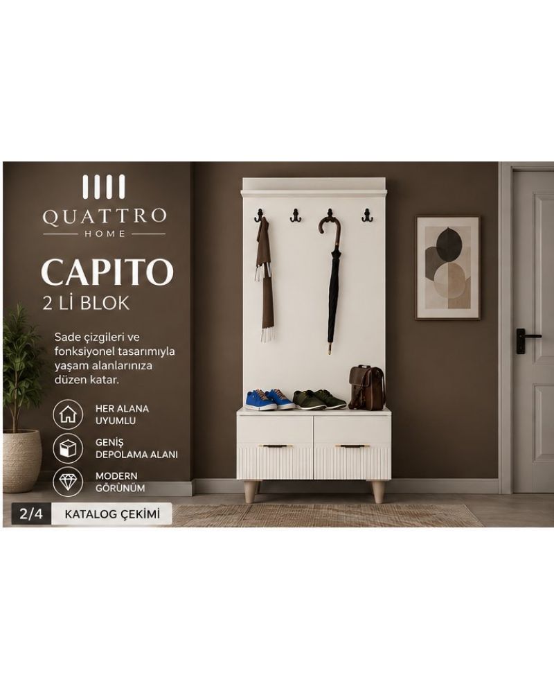 CAPITO 2 Lİ PORTMANTO-Genişlik: 80 cm Derinlik: 37 cm Yükseklik: 208 cm-%100 MDF