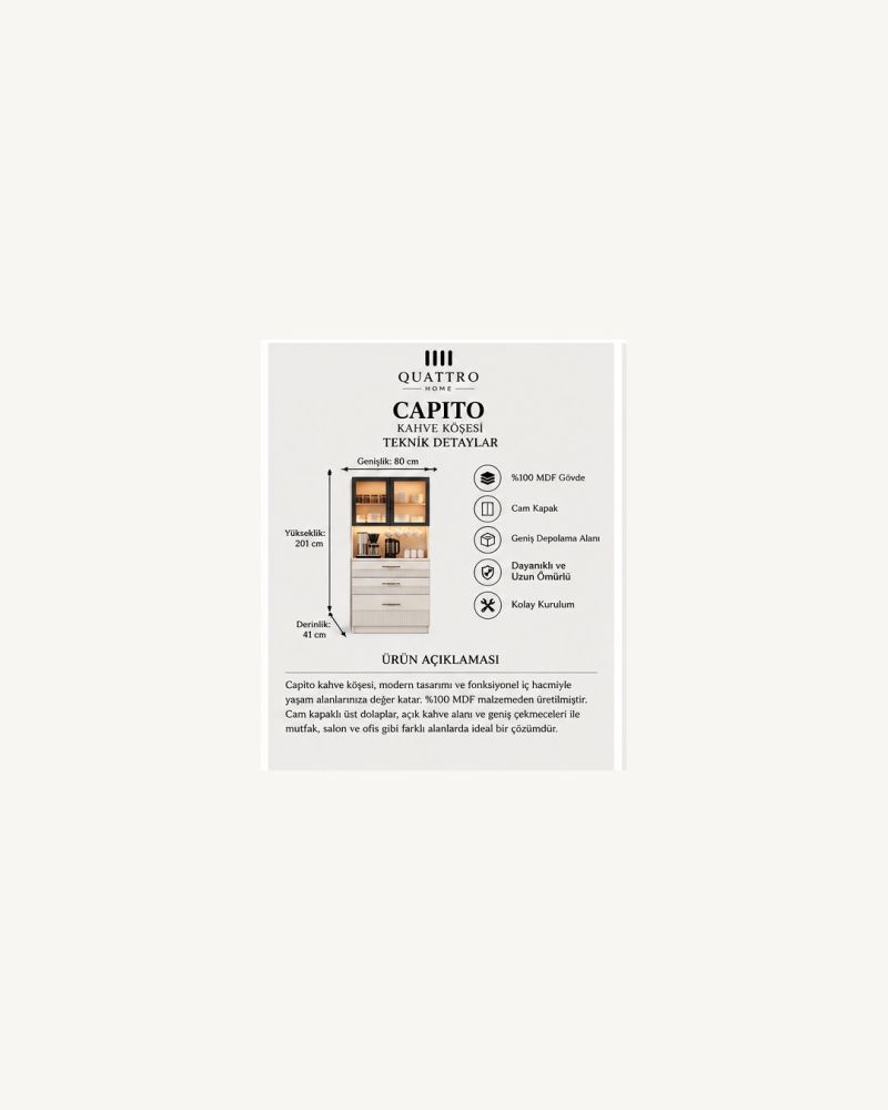CAPITO 2 Lİ KAHVE KÖŞESİ-%100 MDF