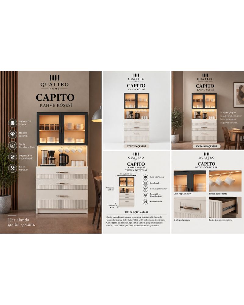 CAPITO 2 Lİ KAHVE KÖŞESİ-%100 MDF