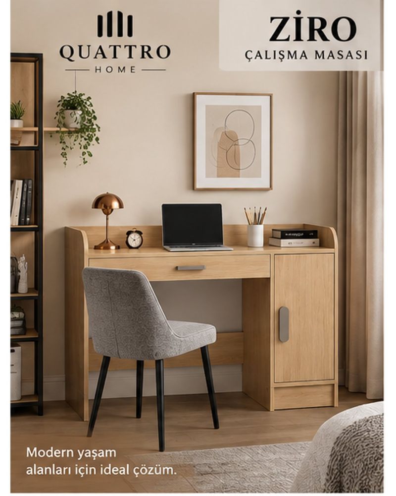 ZIRO ÇALIŞMA MASASI- %100 MDF-Genişlik: 120 cm Yükseklik: 90 cm Derinlik: 57 cm