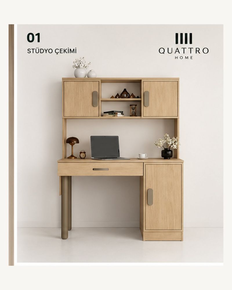 ZIRO KİTAPLIKLI ÇALIŞMA MASASI- %100 MDF
