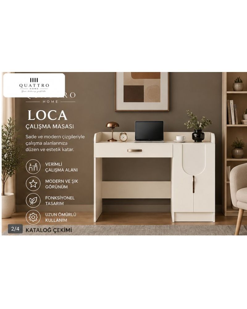 LOCA KİTAPLIKLI ÇALIŞMA MASASI  % 100 mdf
