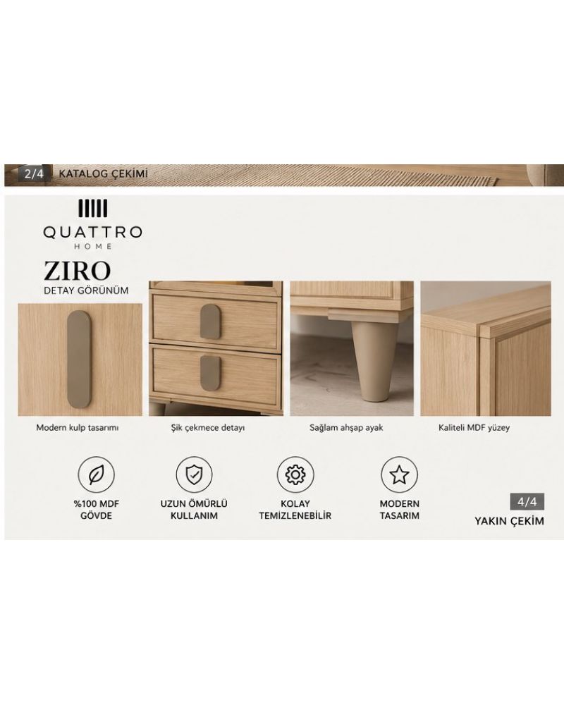 ZIRO 3 KAPAKLI DOLAP-Genişlik 120 cm, yükseklik 208 cm, derinlik 54 cm-%100 MDF