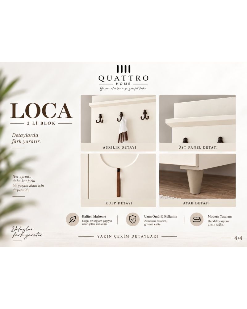 LOCA PORTMANTO VESTİYER-Genişlik: 80 cm Yükseklik: 208 cm Derinlik: 37 cm % 100 mdf