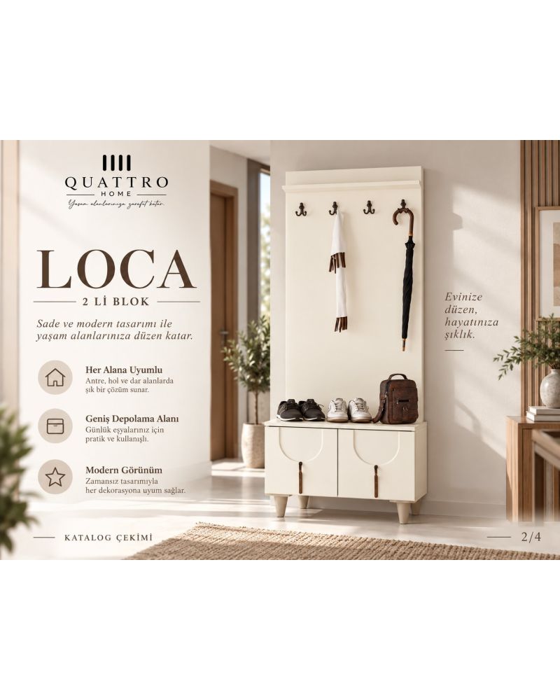 LOCA PORTMANTO VESTİYER-Genişlik: 80 cm Yükseklik: 208 cm Derinlik: 37 cm % 100 mdf