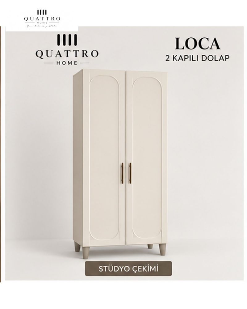LOCA 2 KAPAKLI DOLAP -Genişlik: 80 cm Yükseklik: 208 cm Derinlik: 54 cm- %100 MDF