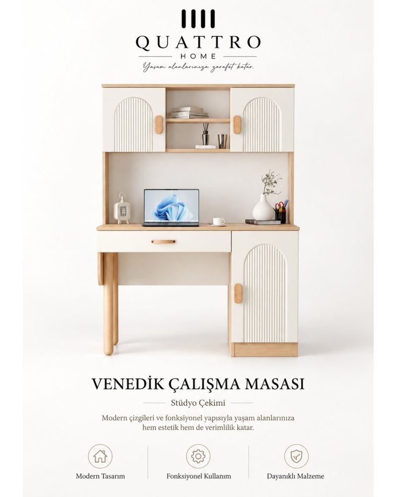 VENEDİK ÇAMAŞIRLIK -% 100 MDF -Genişlik 80 cm, yükseklik 100 cm, derinlik 41 cm.