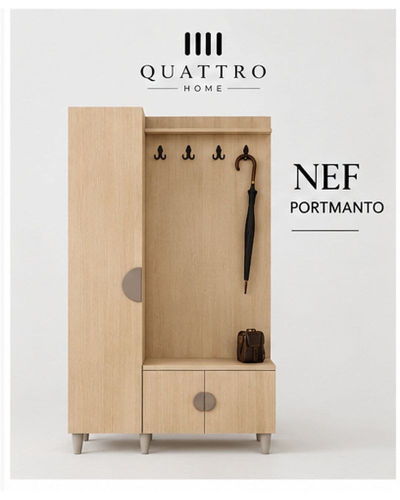 NEF GENİŞ VESTİYER-Genişlik: 120 cm Yükseklik: 208 cm Derinlik: 37 cm- %100 MDF