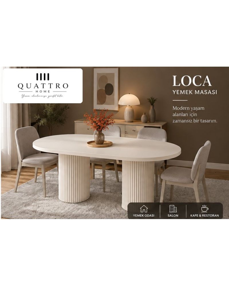 LOCA YEMEK MASAS-Genişlik: 180 cm Yükseklik: 77 cm Derinlik: 92 cm-%100 MDF