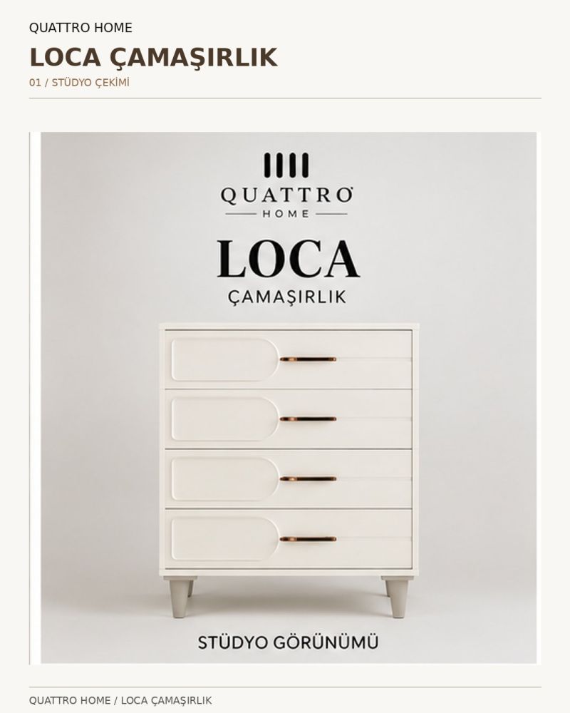 LOCA ŞİFONYER ÇEKMECELİ-Genişlik: 80 cm Yükseklik: 100 cm Derinlik: 41 cm-%100 MDF