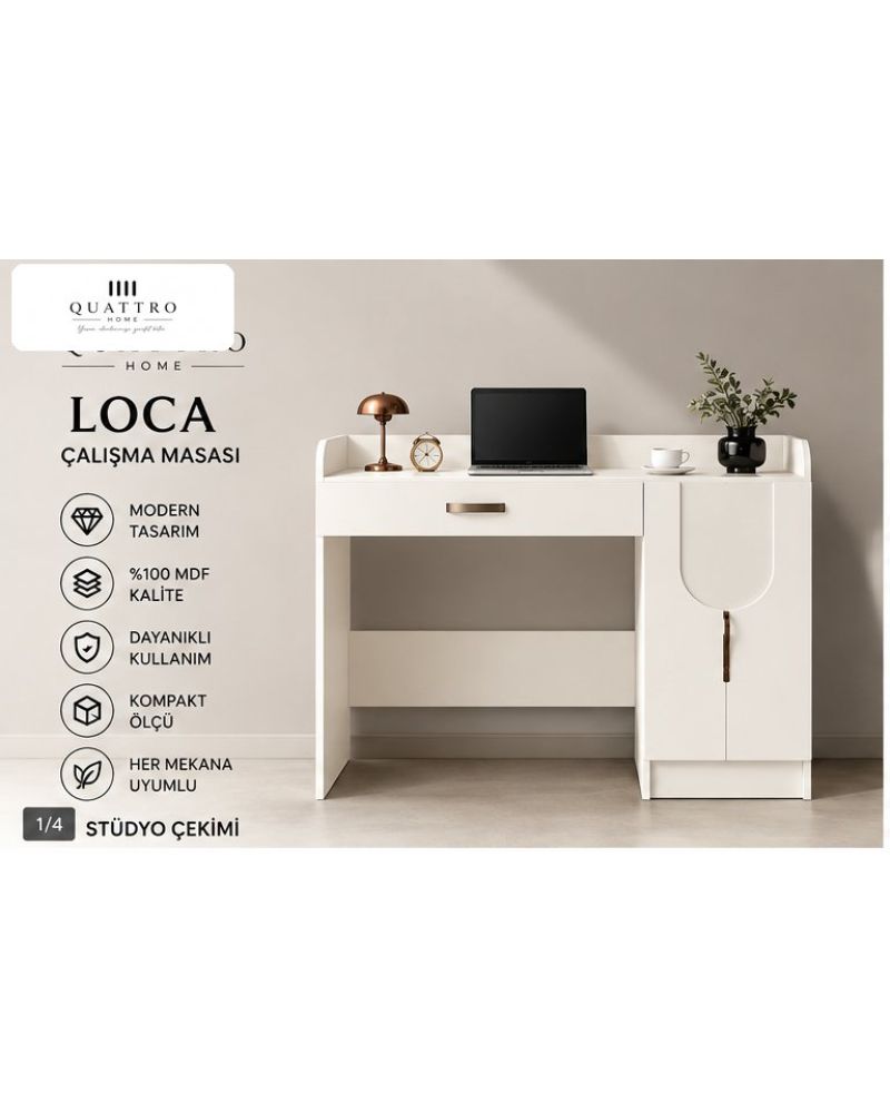 LOCA ÇALIŞMA MASASI-Genişlik: 120 cm Yükseklik: 90 cm Derinlik: 57 cm-%100 MDF