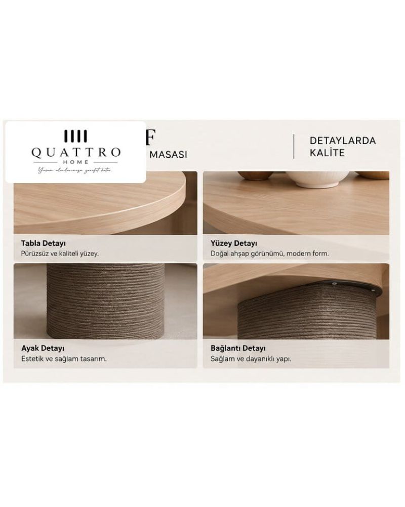 NEF YEMEK MASASI OVAL-%100 MDF --Genişlik: 180 cm Yükseklik: 77 cm Derinlik: 92 cm