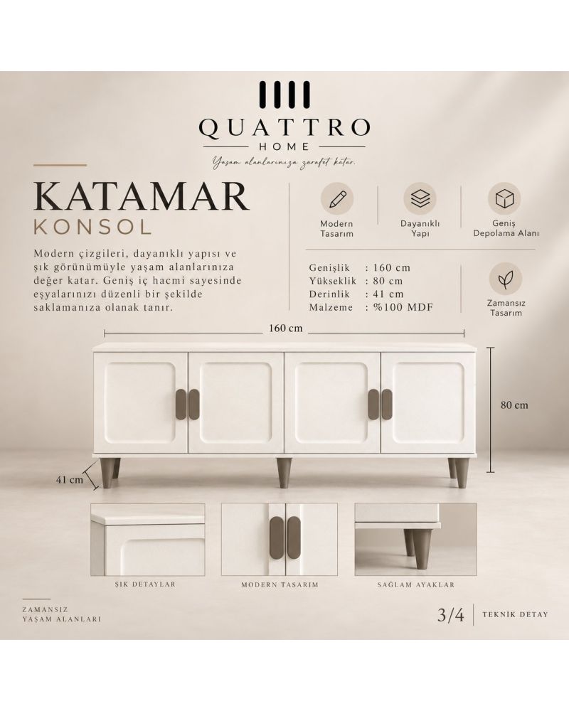KATAMAR KONSOL -%100 MDF   160 -80-41