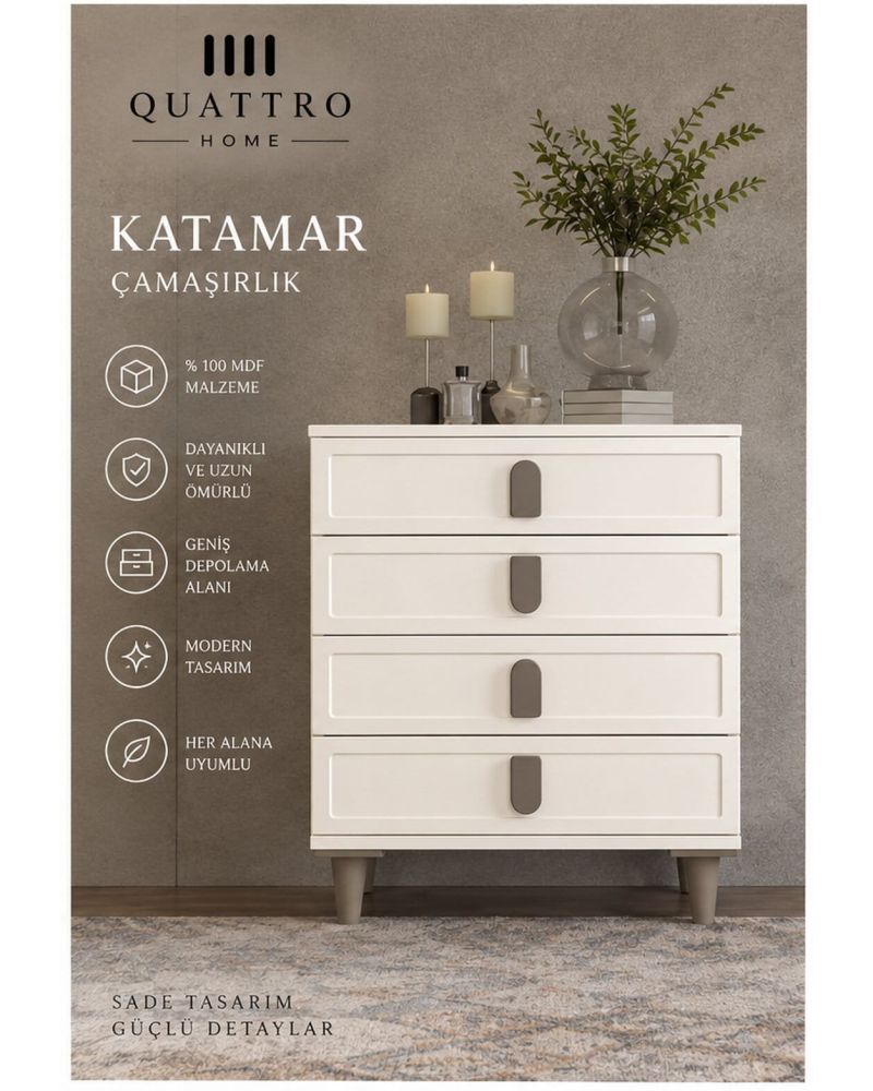 KATAMAR ÇAMAŞIRLIK -Genişlik: 80 cm Yükseklik: 100 cm Derinlik: 41 cm -%100 MDF