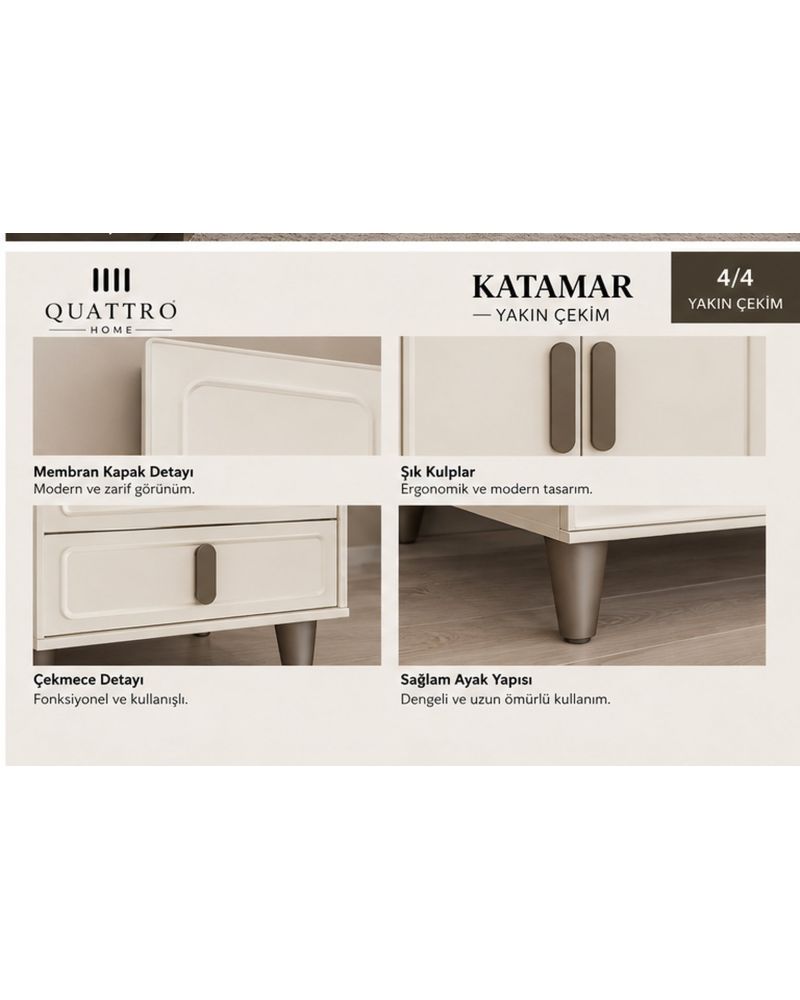 KATAMAR 6 KAPAKLI DOLAP-Genişlik: 240 cm Yükseklik: 208 cm Derinlik: 54 cm-%100 MDF