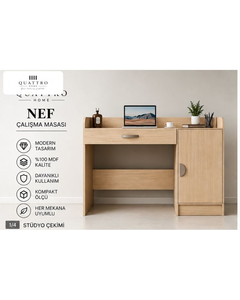 NEF ÇALIŞMA MASASI % 100 MDF-Genişlik: 120 cm Yükseklik: 90 cm Derinlik: 57 cm-%100 MDF