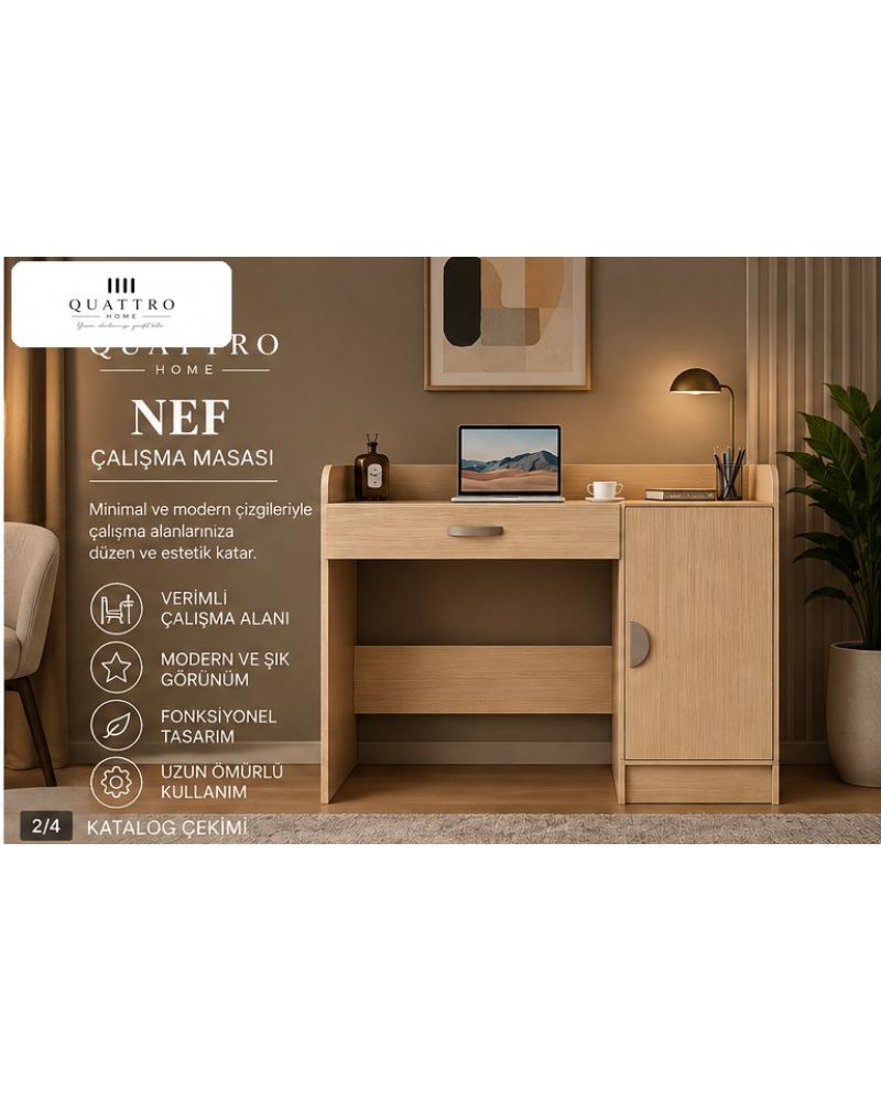 NEF ÇALIŞMA MASASI % 100 MDF-Genişlik: 120 cm Yükseklik: 90 cm Derinlik: 57 cm-%100 MDF