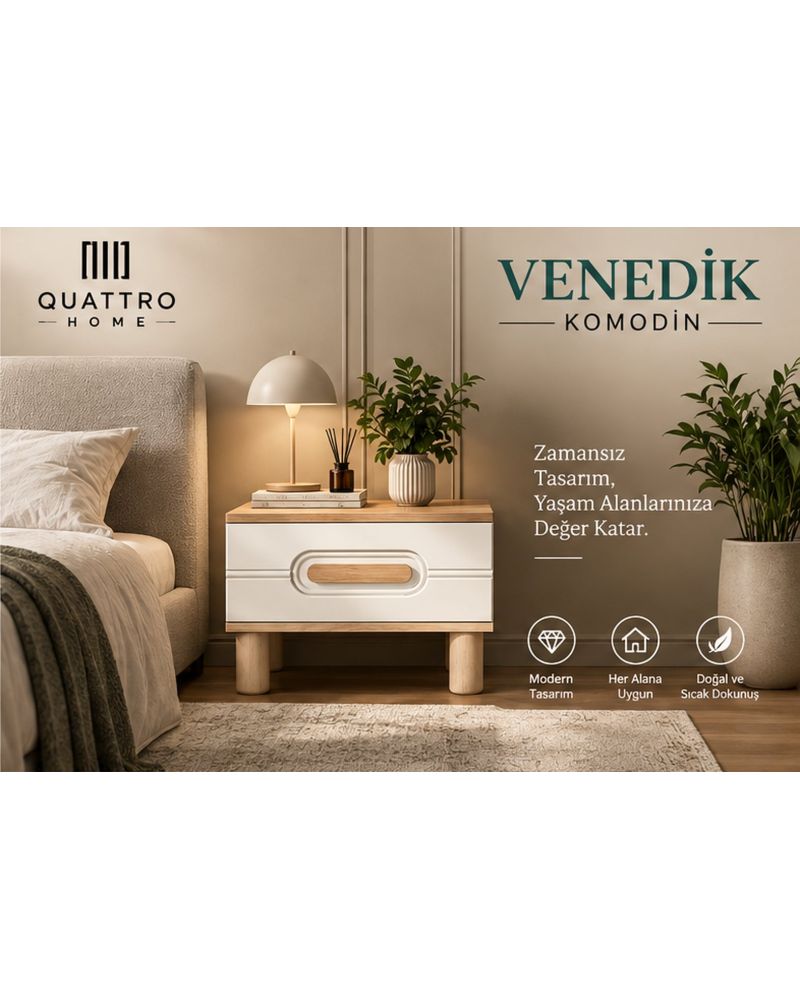 VENEDİK KOMODİN-% 100 MDF -Genişlik 55 cm, yükseklik 42 cm, derinlik 41 cm.