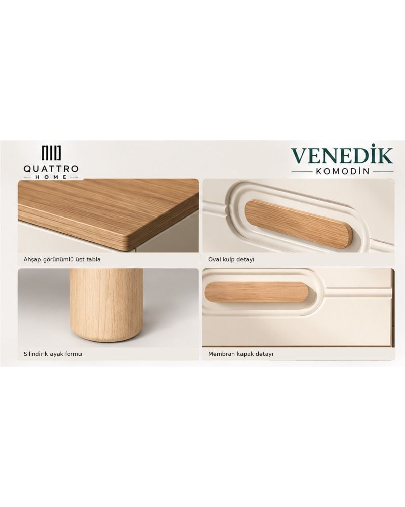 VENEDİK KOMODİN-% 100 MDF -Genişlik 55 cm, yükseklik 42 cm, derinlik 41 cm.