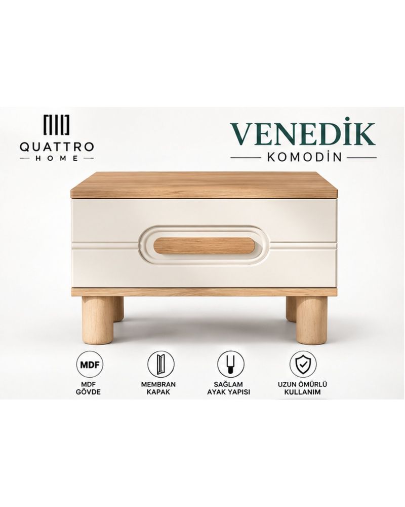 VENEDİK KOMODİN-% 100 MDF -Genişlik 55 cm, yükseklik 42 cm, derinlik 41 cm.