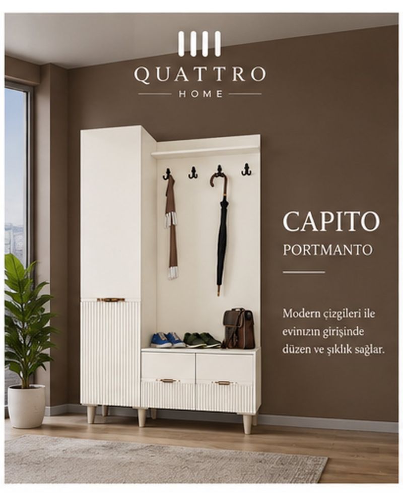 CAPITO PORTMANTO TAKIM - Genişlik 120 cm × Yükseklik 208 cm × Derinlik 37 cm-%100 MDF