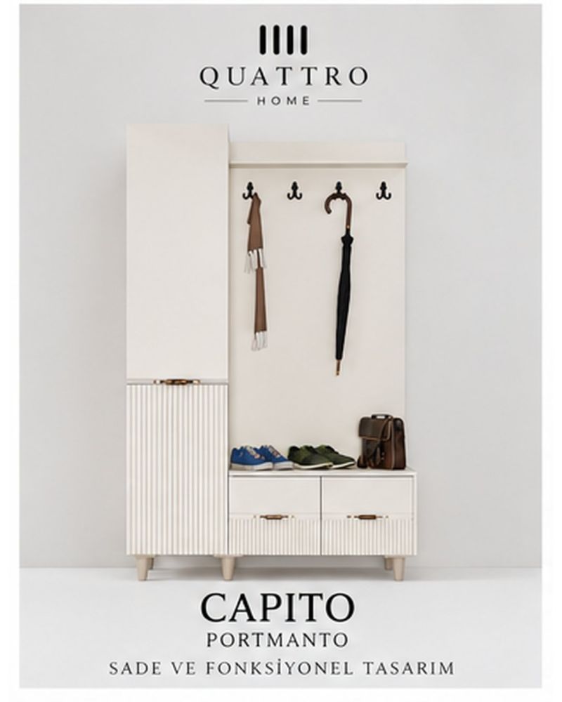 CAPITO PORTMANTO TAKIM - Genişlik 120 cm × Yükseklik 208 cm × Derinlik 37 cm-%100 MDF