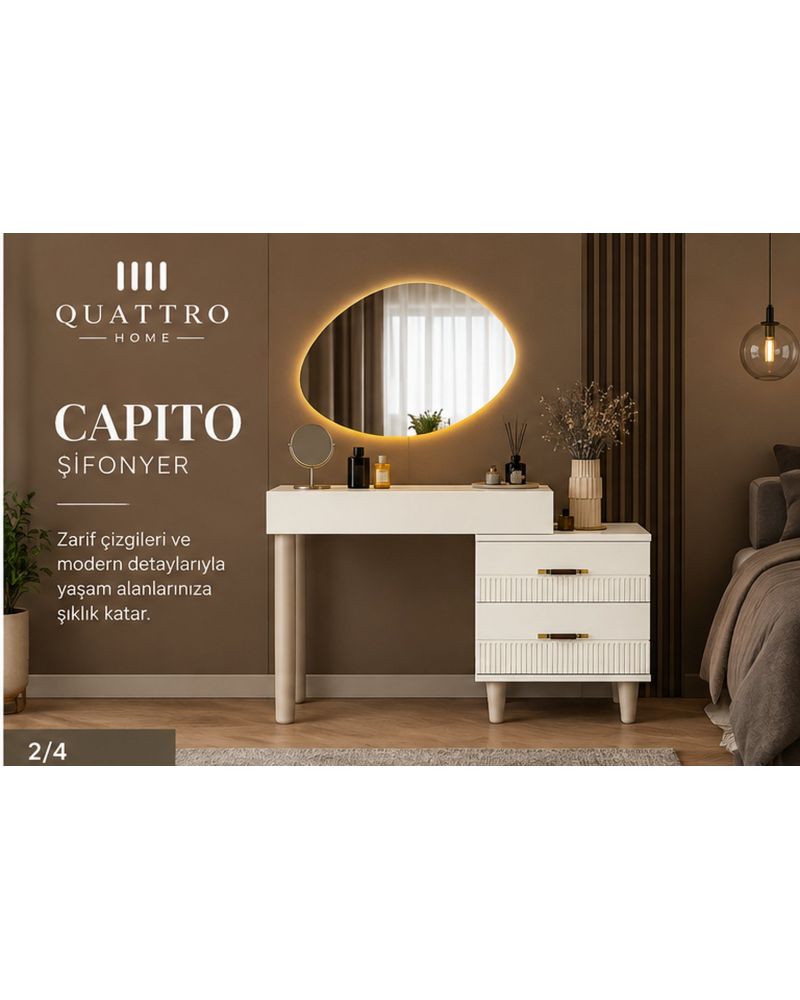 CAPITO ŞİFONYER-Genişlik 120 cm × Yükseklik 80 cm × Derinlik 41 cm-%100 MDF