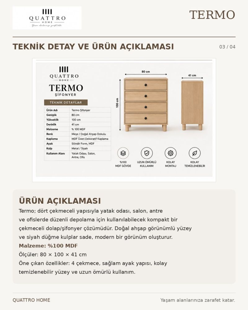TERMO ÇAMAŞIRLIK-Genişlik: 80 cm  Yükseklik: 100 cm  Derinlik: 41 cm-%100 MDF