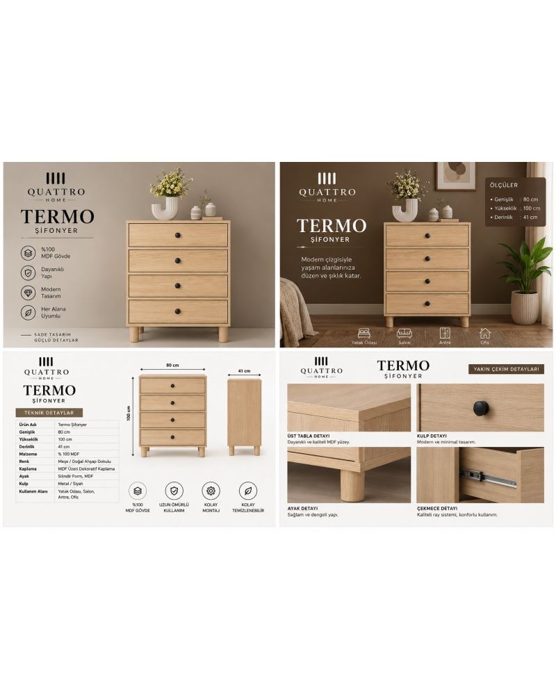 TERMO ÇAMAŞIRLIK-Genişlik: 80 cm  Yükseklik: 100 cm  Derinlik: 41 cm-%100 MDF