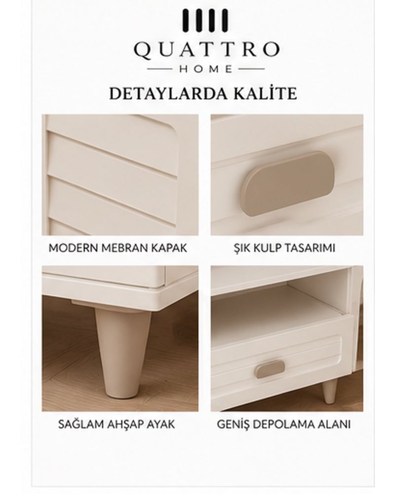 MERTA TV ÜNİTESİ -% 100 MDF-Genişlik: 160 cm Yükseklik: 66 cm Derinlik: 41 cm