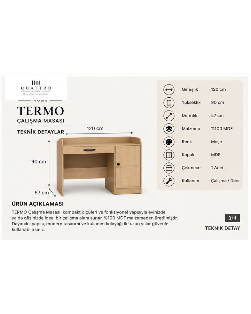 TERMO ÇALIŞMA MASASI- %100 MDF