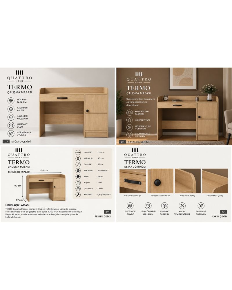 TERMO ÇALIŞMA MASASI- %100 MDF