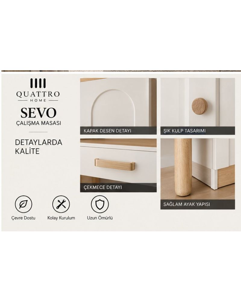 SEVO KİTAPLIKLI ÇALIŞMA MASASI- %100 MDF