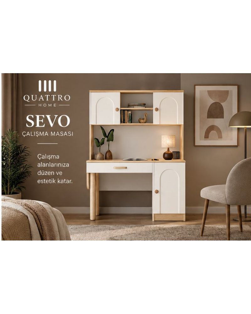 SEVO KİTAPLIKLI ÇALIŞMA MASASI- %100 MDF