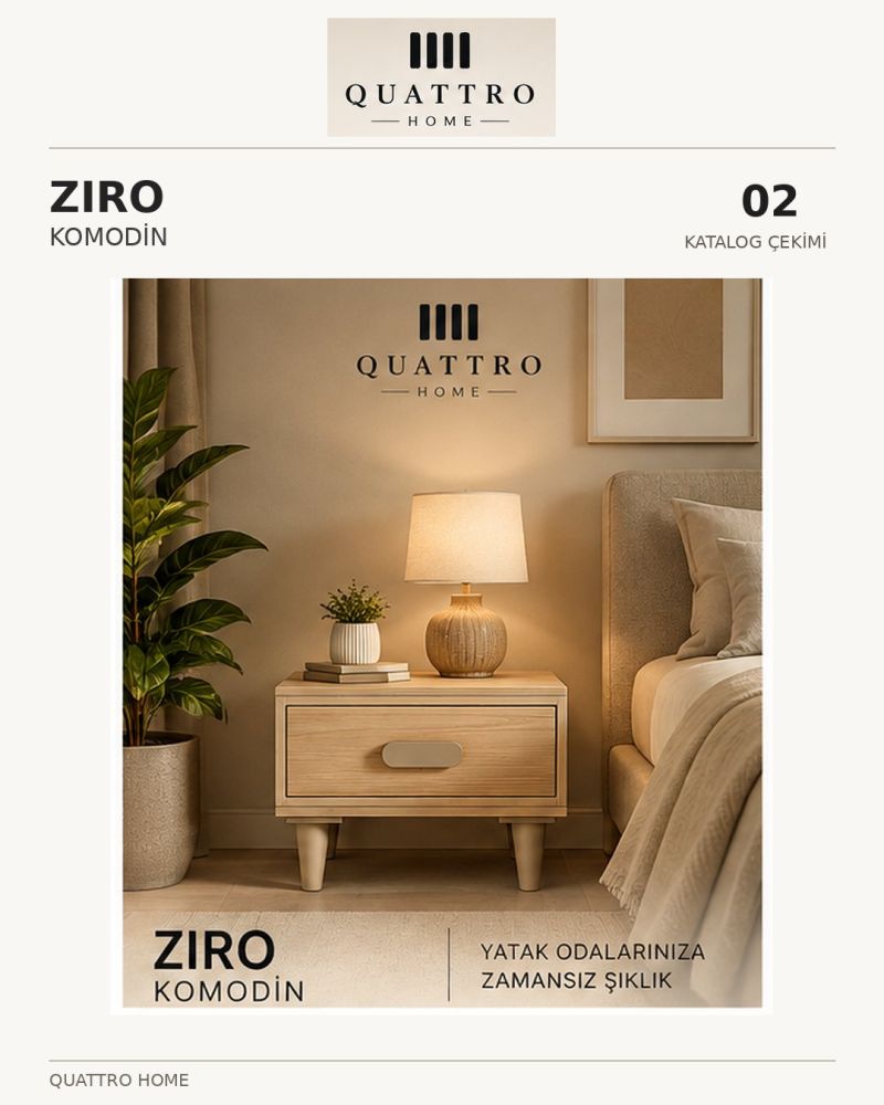 ZIRO KOMODİN ÇEKMECELİ -%100 MDF
