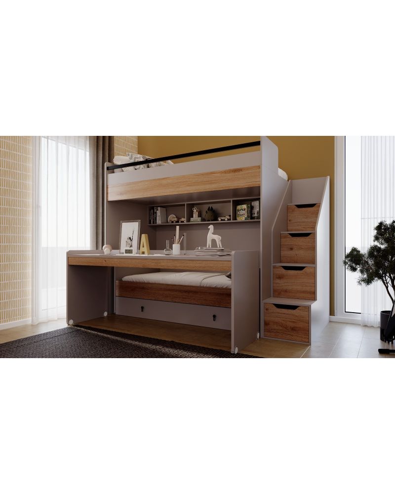 Craft Compact RANZA (MERDİVEN İLE BİRLİKTE. 2 KAPILI DOLAP .GENİŞ MASA .  .KARYOLA 90X190 .